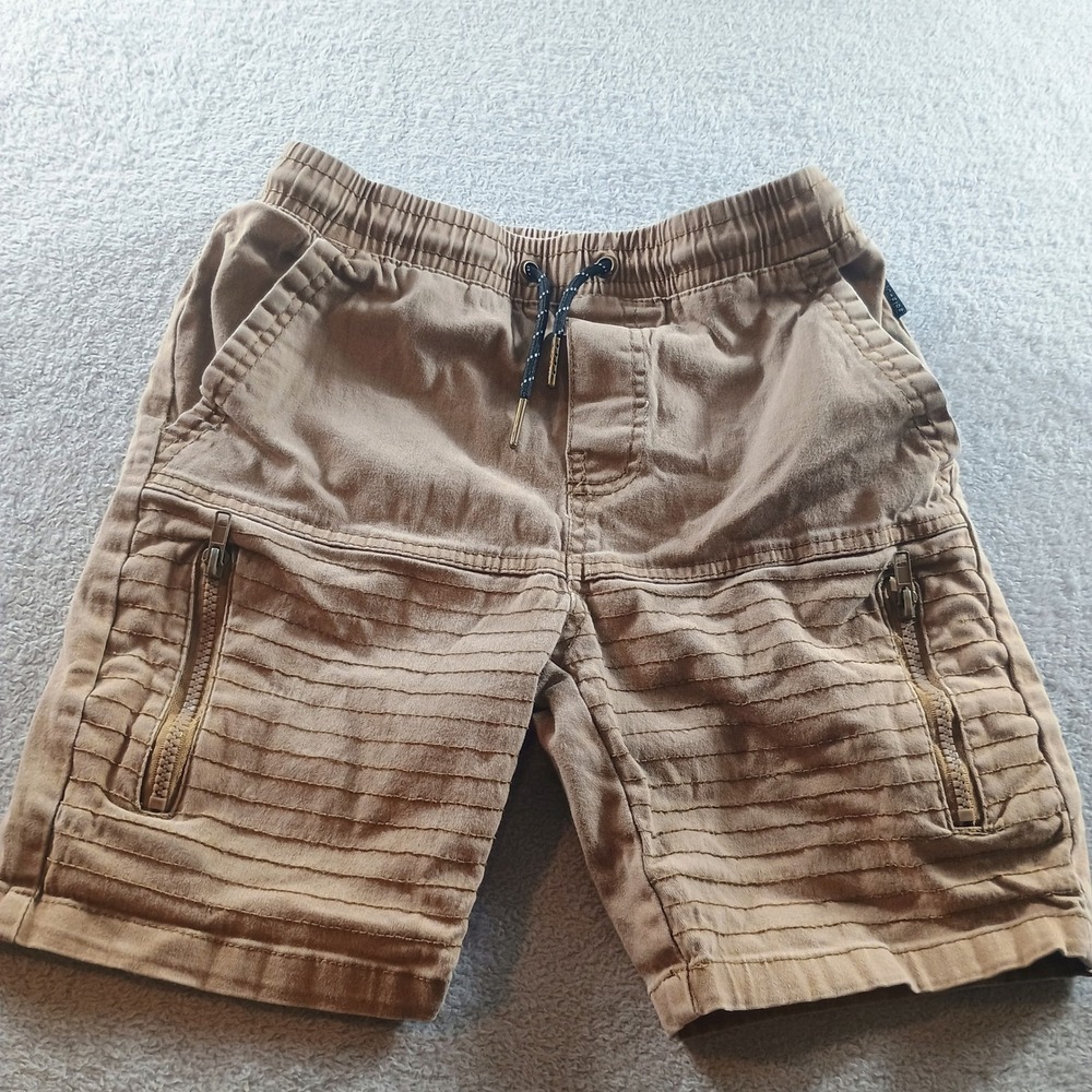 Ring of Fire Mens‎ Moto Cargo Shorts Khaki Tan Medium Ribbed Pockets